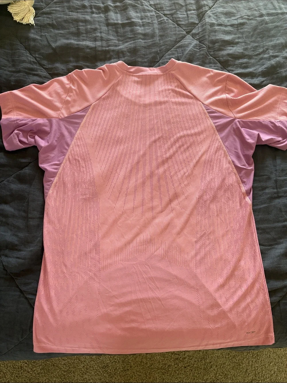 adidas Men’s Light Pink Tennis Athletic Short Sleeve Tee
